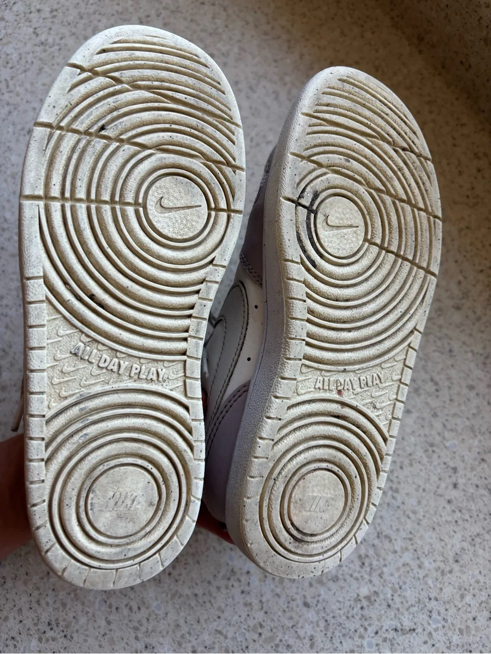 Nike Kids Shoes Court Borough Low Recraft Sneakers White Grey Purple in Size 3.5